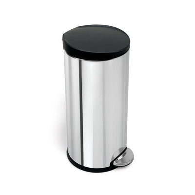 simplehuman 30L classic round step can with plastic lid