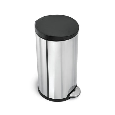 simplehuman 40L classic round step can with plastic lid