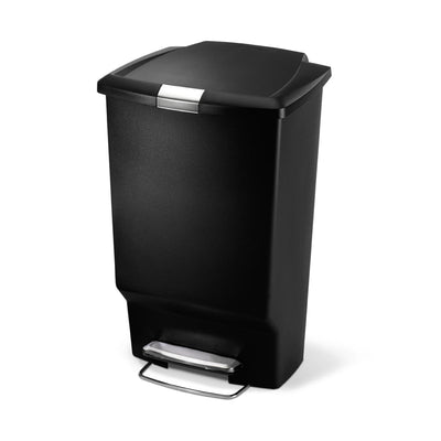 simplehuman 45 litre rectangular step can, black plastic