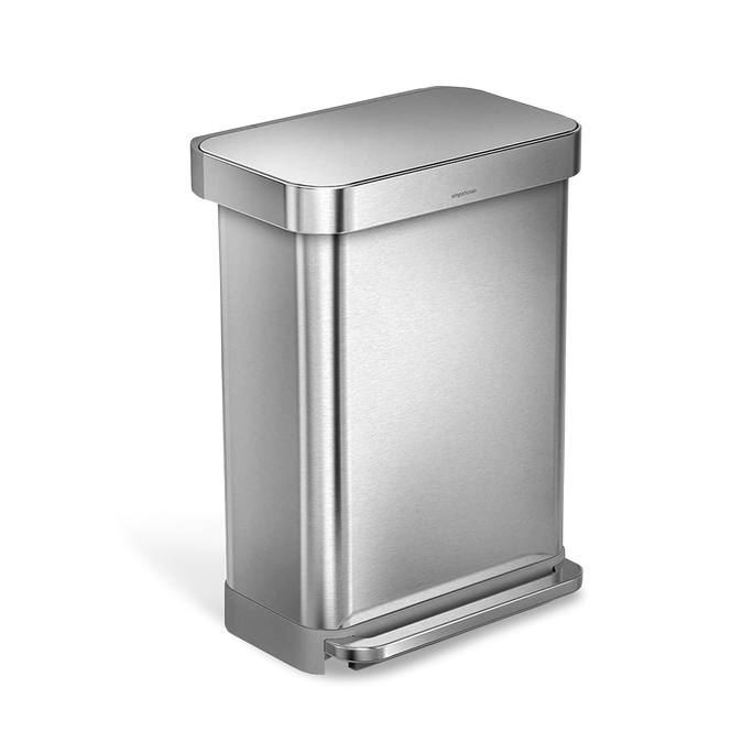 55L rectangular step can with liner pocket